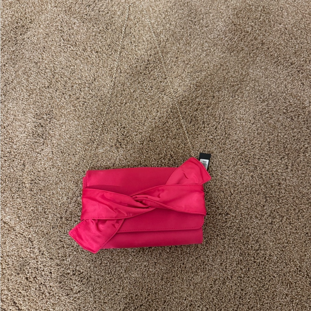 Lulu's Vibrant Pink Clutch with Knot Detail